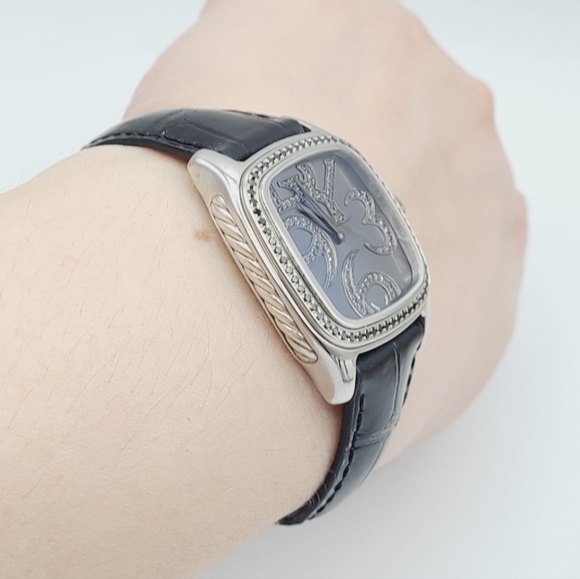 David Yurman 32mm Thoroughbred Quartz Watch With Black Diamonds - Picture 16 of 16